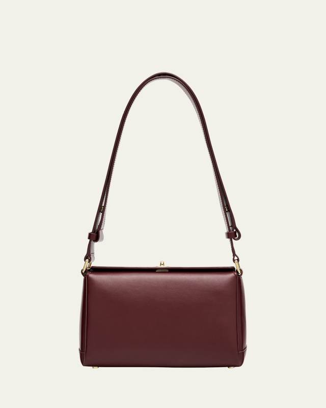 Small Folded Shoulder Bag in Vitello Leather